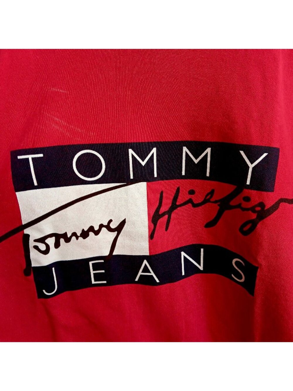 Vintage Medium T-shirt 90's Tommy Hilfiger Jeans 100% Cotton USA